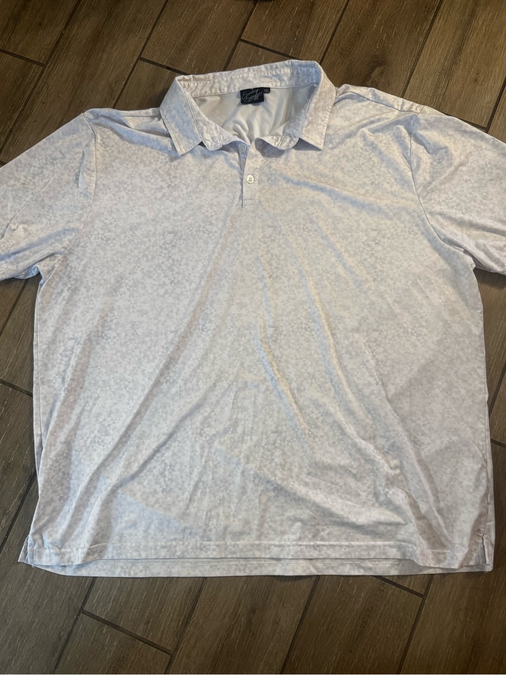 Men's White Patterned Polo Shirt